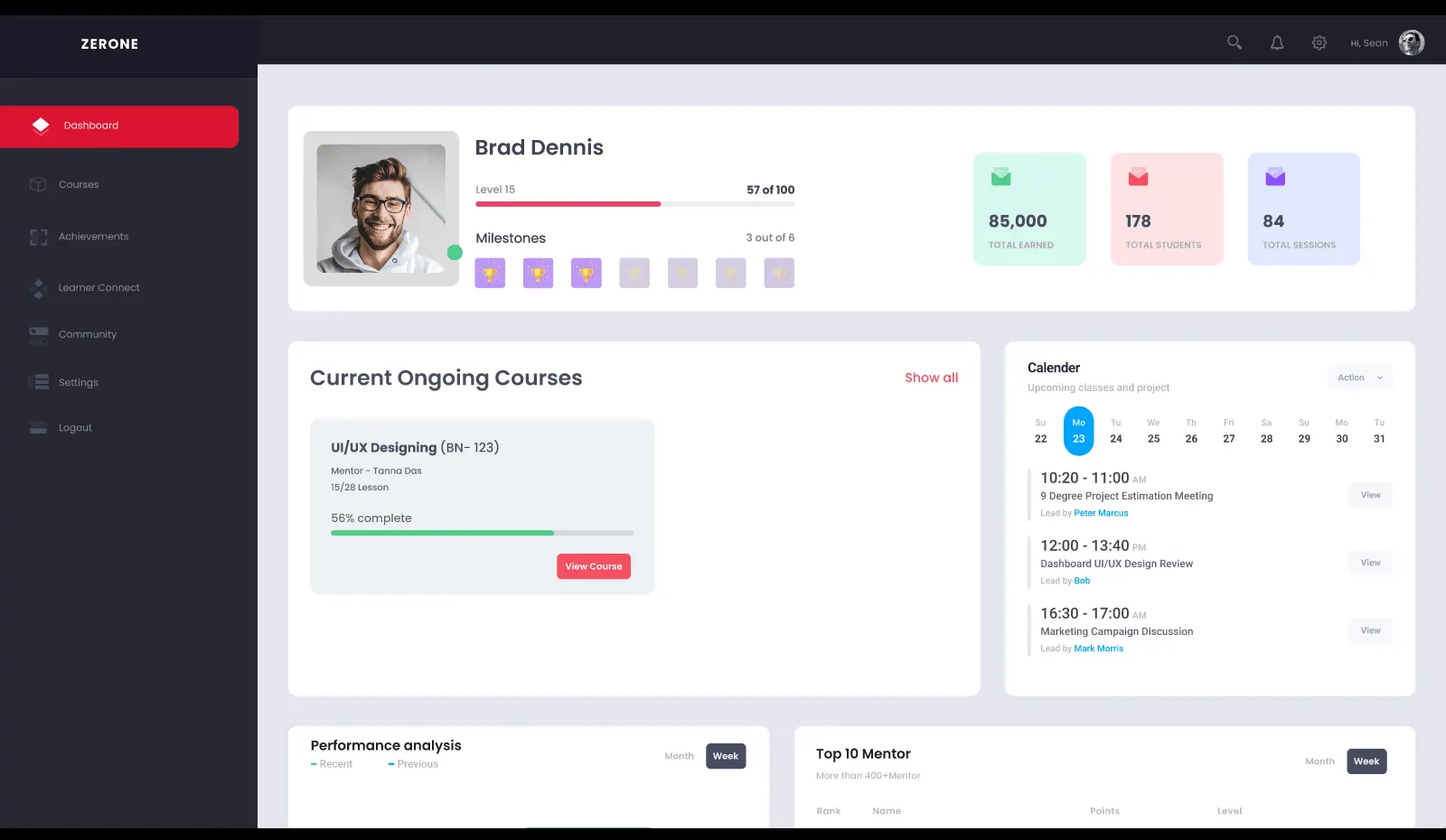 ProNinja: Mentor workspace screen